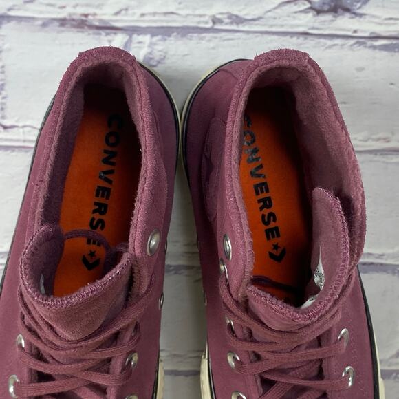 Converse Women's Sneakers in Burgundy and Cream - Picture 8 of 9